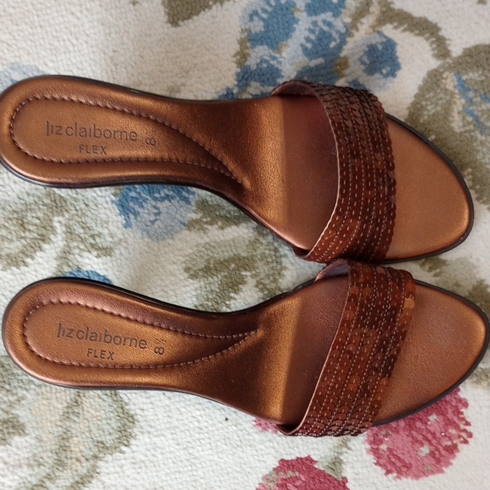 Liz Claiborne Brown Leather Sandals Classic Design
